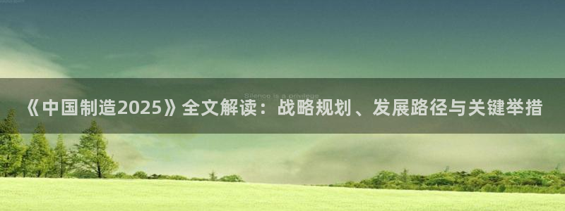 彩神v下载安装：《中国制造2025》全文解读：战略规划、发展路径与关键举措