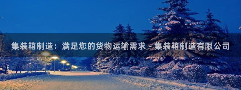 彩神v8首页：集装箱制造：满足您的货物运输需求 - 集装箱制造有限公司